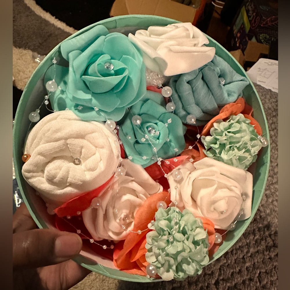 Beautiful Team Handmade flower hijab gift box..